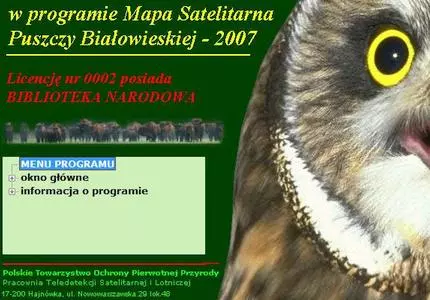 Mapa satelitarna - Puszcza Białowieska, Białowieża w postaci spakowanej