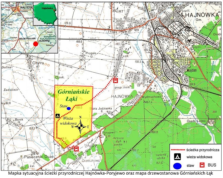 mapa Górniańskich Łąk